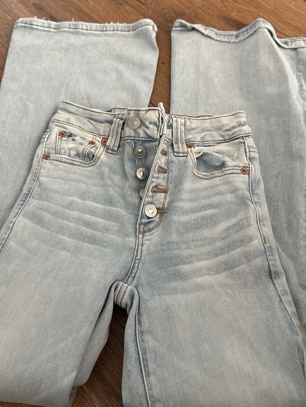 American Eagle Light Wash Women's Button-Fly Jeans